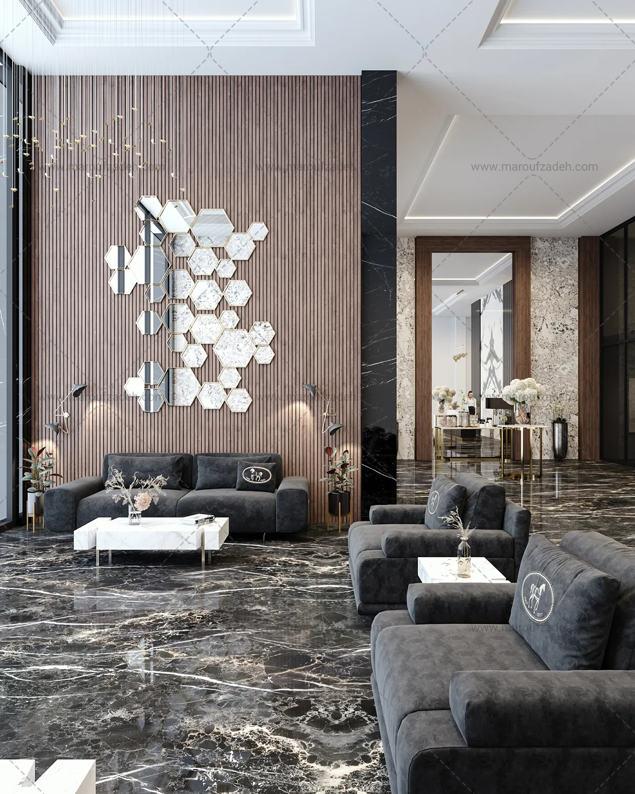 طراحی لابی مسکونی فرشته